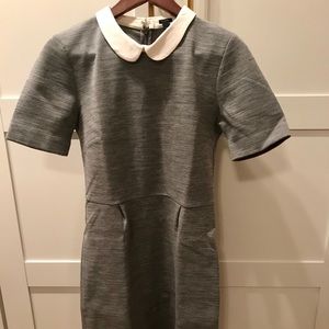 Heathered gray dress with Peter Pan collar